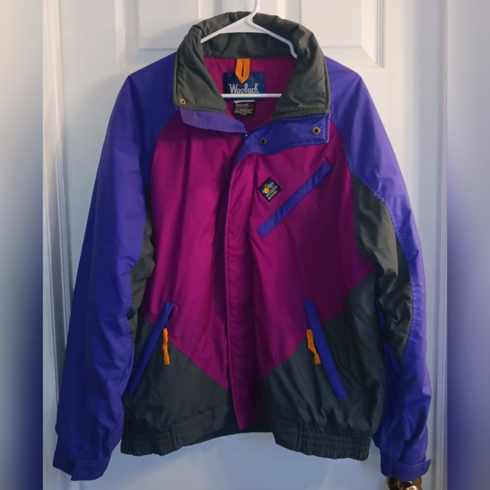 Woolrich Sigmet Gear Winter Ski Coat Men's XL? 50" Bust Purple Gray Pink Warm